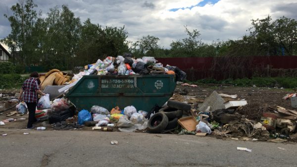 Контейнер для мусора уберут в поселке Пушкинского района по решению жителей