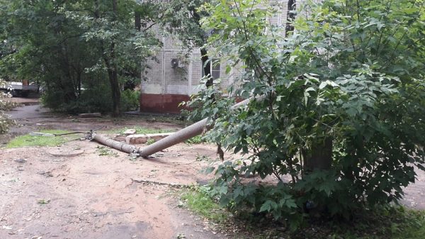 Более 30 поваленных деревьев и перевернутые гаражи убрали с улиц Подольска после урагана