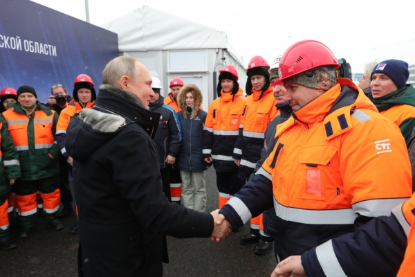 Андрей Воробьев и Владимир Путин открыли транспортную развязку в Химках