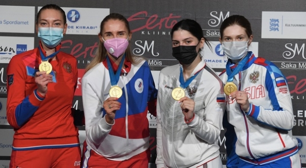 Татьяна Андрюшина - победительница командных поединков этапа Кубка мира по фехтованию в Таллине??